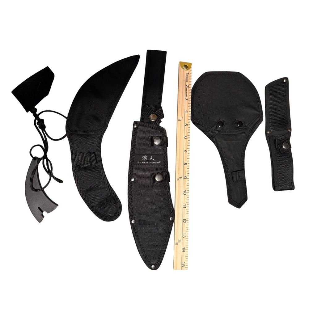 Black Ronin Tactical Nylon Sheath Set 4pc Black Multi Tool Blade Covers